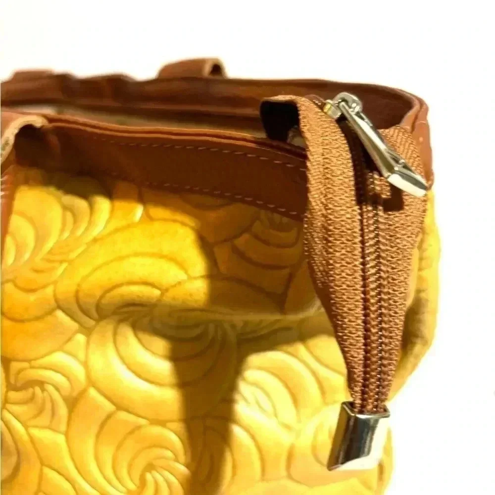 Carla Ferrert  mustard leather shoulder handbag